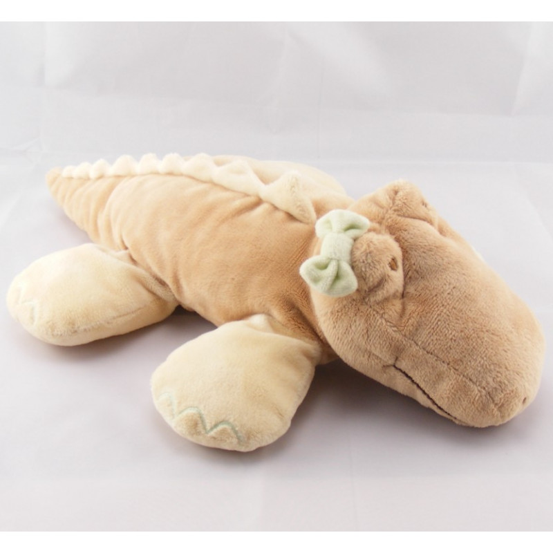 Grand doudou crocodile Odile robe verte NOUKIE'S