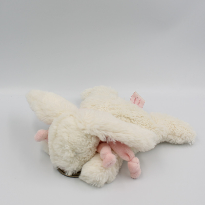 Doudou lapin blanc rose tout doux Bonbon DOUDOU ET COMPAGNIE