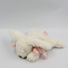 Doudou lapin blanc rose tout doux Bonbon DOUDOU ET COMPAGNIE