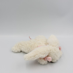 Doudou lapin blanc rose tout doux Bonbon DOUDOU ET COMPAGNIE