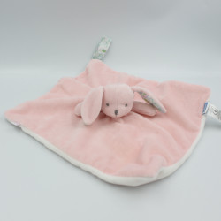 Doudou plat lapin rose fleurs JACADI