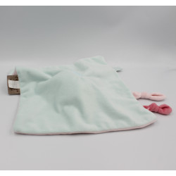 Doudou plat éléphant beige rose bleu fleurs Charlotte NATTOU