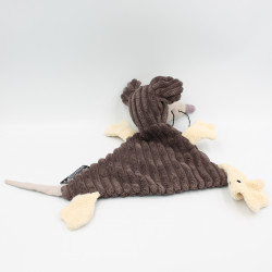 Doudou plat souris marron beige BABY DEGLINGOS