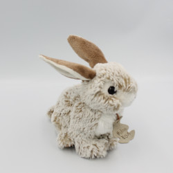 Doudou peluche lapin beige marron HISTOIRE D'OURS 18 cm
