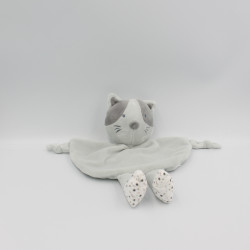 Doudou plat chat gris étoiles TOM & KIDDY TOMKIDS