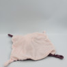 Doudou plat chat rose violet coeur KIMBALOO