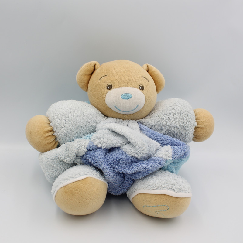 Doudou ours plume blanc bleu KALOO
