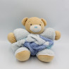 Doudou ours plume blanc bleu KALOO