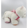 Grand doudou chat blanc orange rose fleurs Celia Iris et Babette NOUKIE'S