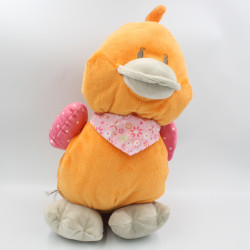 Grand Doudou oiseau poussin orange gris Iris et Babette Noukie's