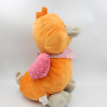 Grand Doudou oiseau poussin orange gris Iris et Babette Noukie's