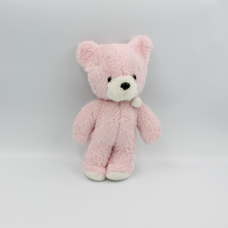 Ancienne peluche ours rose blanc