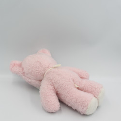 Ancienne peluche ours rose blanc