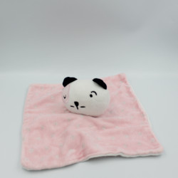 Doudou plat chat rose blanc noir SIPLEC