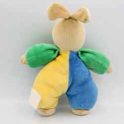 Doudou lapin bleu jaune vert IKEA