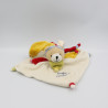 Doudou et compagnie plat ours arlequin blanc col jaune rouge vert