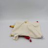 Doudou et compagnie plat ours arlequin blanc col jaune rouge vert