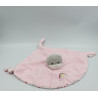 Doudou plat chat rose fleurs arc en ciel GIPSY