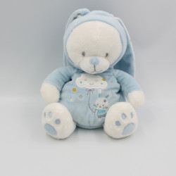 Doudou ours lapin bleu blanc étoiles nuage MAX ET SAX