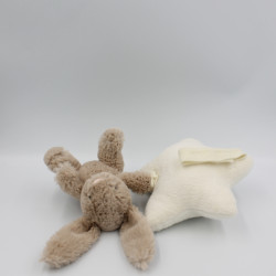 Doudou musical lapin étoile beige blanc JELLYCAT