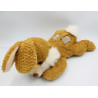 Doudou lapin beige marron couché NICOTOY 