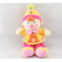 Doudou clown rose avec hochet et miroir NICOTOY