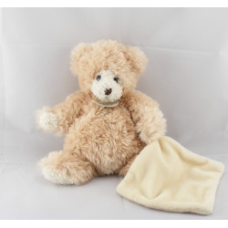 Doudou Ours beige écru avec mouchoir Baby Nat