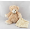 Doudou Ours beige écru avec mouchoir Baby Nat