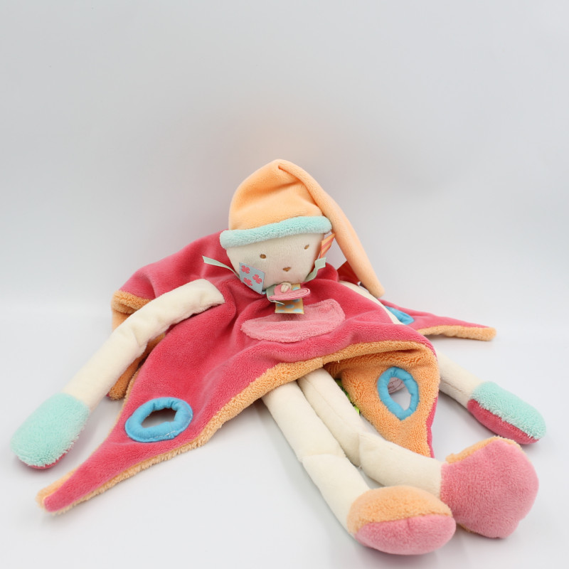 Doudou et compagnie plat lutin Pops rose bleu orange TATOO