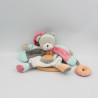 Doudou et compagnie marionnette ours blanc bleu rose orange Collector Pêche Fraise