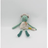 Doudou semi plat chat vert gris les Pachats MOULIN ROTY