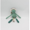 Doudou semi plat chat vert gris les Pachats MOULIN ROTY