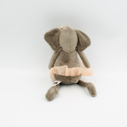 Peluche éléphant marron tutu rose JELLYCAT 24 cm