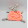 Doudou plat lapin Plume orange fluo KALOO