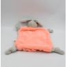 Doudou plat lapin Plume orange fluo KALOO