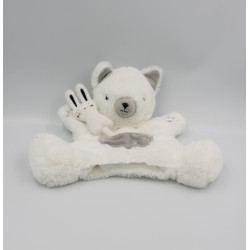 Doudou plat marionnette chat blanc gris SIMBA TOYS KIABI