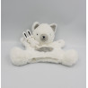 Doudou plat marionnette chat blanc gris SIMBA TOYS KIABI