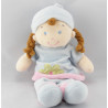 Doudou fille fillette bleu ciel rose MOTS D'ENFANTS