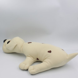 Peluche chien blanc écru marron Pitou VULLI Vintage