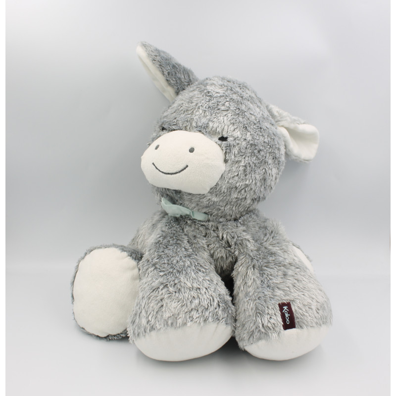 Grand Doudou ane gris blanc foulard bleu Régliss KALOO