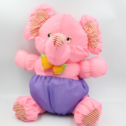 Peluche Puffalump éléphant rose violet