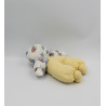 Doudou poupée lutin jaune blanc bleu fleurs NOUNOURS