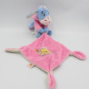 Doudou plat mouchoir Bourriquet lapin bleu rose pois DISNEY