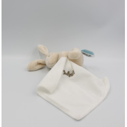 Doudou Lapin blanc écru mouchoir Naturel Baby nat