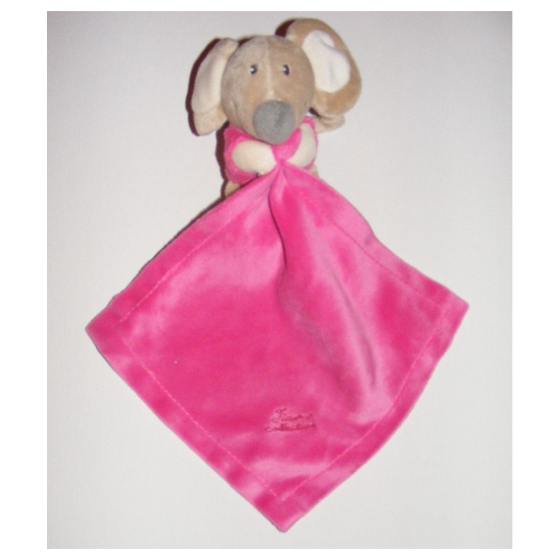 Doudou souris avec mouchoir rose TIAMO 