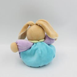 Doudou lapin patapouf bleu mauve anniversaire confettis Kaloo