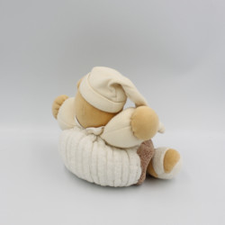 Doudou ours patchwork blanc gris marron sable KALOO