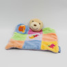 Doudou plat ours patchwork miel abeille KALOO