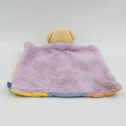 Doudou plat ours patchwork miel abeille KALOO