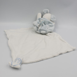 Doudou souris bleu avec mouchoir SUCRE D'ORGE